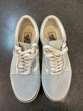 Vans Old Skool Sneakers in Light Blue and White